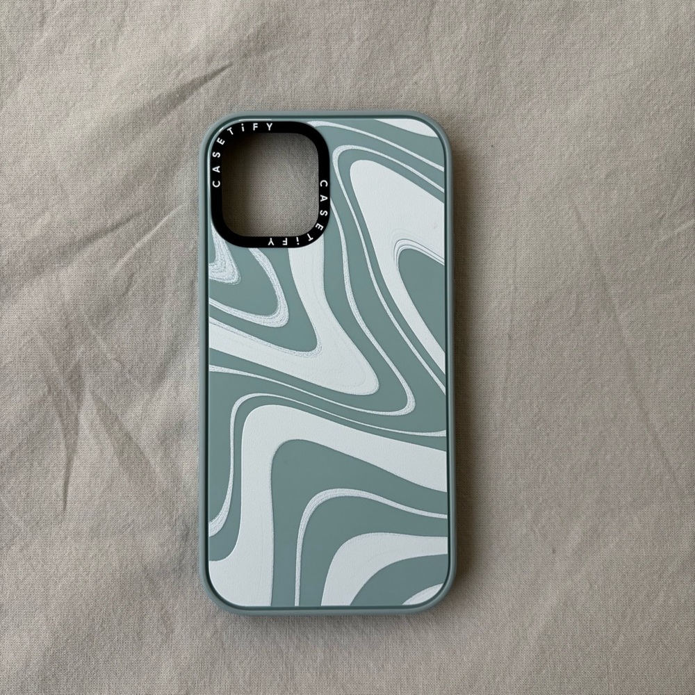 iPhone 12 - Casetify Blue and White Swirl Phone Case
